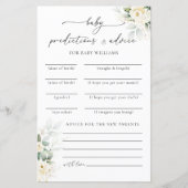 ホワイトローゼベビーシャワー予測カード (正面)