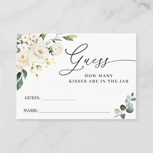 ホワイトローゼユーカリプタス推測ゲームのカードの数 名刺 (正面)