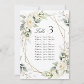 ホワイトローゼユーカリ結婚のシーティングチャートカード 招待状 (正面)