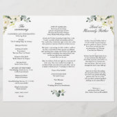 ホワイトローゼユーカリ結婚の式典プログラム (裏面)