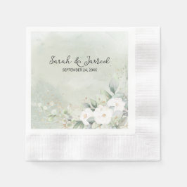 ホワイトローゼユーカリ葉ス結婚ズ 縁ありカクテルナプキン