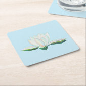ホワイトロータスイラストレーション スクエアペーパーコースター (アングル)