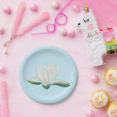 ホワイトロータスイラストレーション ペーパープレート (パーティー)