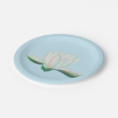 ホワイトロータスイラストレーション ペーパープレート (アングル)
