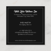 ホワイトロータスインウォーターウェルネススパブラック スクエア名刺 (裏面)