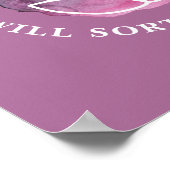 ホワイトロータスカルマやる気を起こさせる引用文ダークマウヴ ポスター (角)