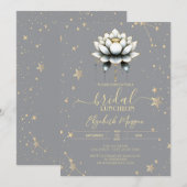 ホワイトロータスシテナルスタズグレーブライダルシャワー 招待状 (正面/裏面)