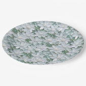 ホワイトロータスフラワーズブライダルシャワー ペーパープレート (アングル)