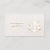 ホワイトロータスフラワーヨガ先生フォトベージュ 名刺 (裏面)