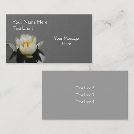 ホワイトロータスブロッサムウォーターリーフラワー自然 名刺 (正面/裏面)