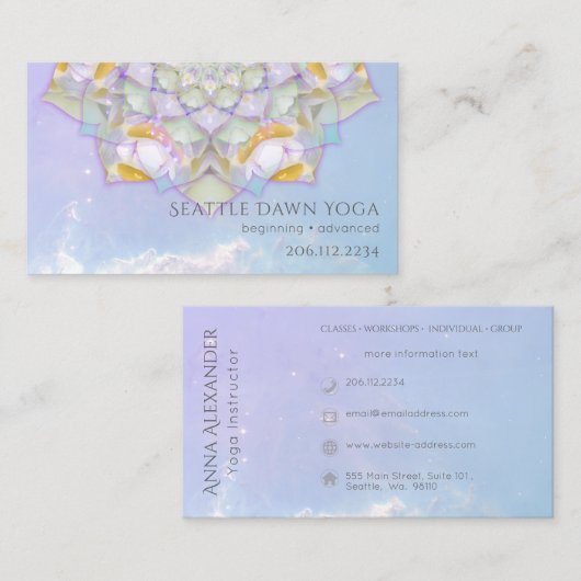 ホワイトロータスマンダラモダンヨガインストラクター 名刺 (正面/裏面)