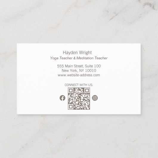 ホワイトロータスマンダラヨガアンドメディテーションインストラクター 名刺 (裏面)