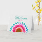 ホワイトロータスミニマルウェルカムウィッシュ カード (黄色い花)