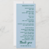 ホワイトロータス結婚式 プログラム (裏面)