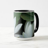 ホワイトロータス装飾用クッション マグカップ (正面右)