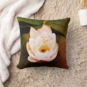 ホワイトロータス開花 クッション (ブランケット)