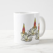 ホワイトロータス&ディーパ ジャンボコーヒーマグカップ (正面右)