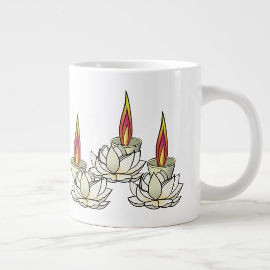 ホワイトロータス&ディーパ ジャンボコーヒーマグカップ (右)
