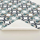 ホワイトロータス&海ウェーブ – 優雅な動き シェルパブランケット (3/4)