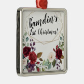 ホワイトローパーソナライズされたズ金ゴールド幾何学的な花 メタルオーナメント (右)