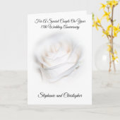 ホワイトローパーソナライズされたズ14結婚周年 カード (黄色い花)