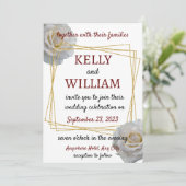 ホワイトローモダンズフローラ結婚ズ 招待状 (スタンド正面)