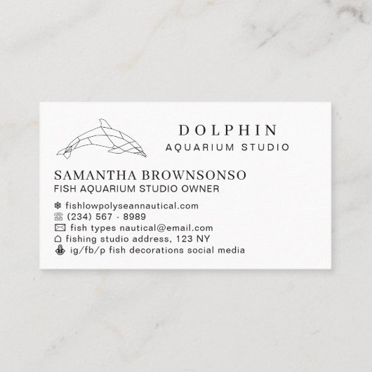 ホワイトローモダンポリドルフィン海プロフェッショナル 名刺 (裏面)