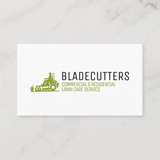 ホワイトローンに緑気にの名刺+ Mowing 名刺 (正面)