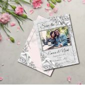 ホワイトロー素朴ズ写真テンプレート日付の保存 案内状