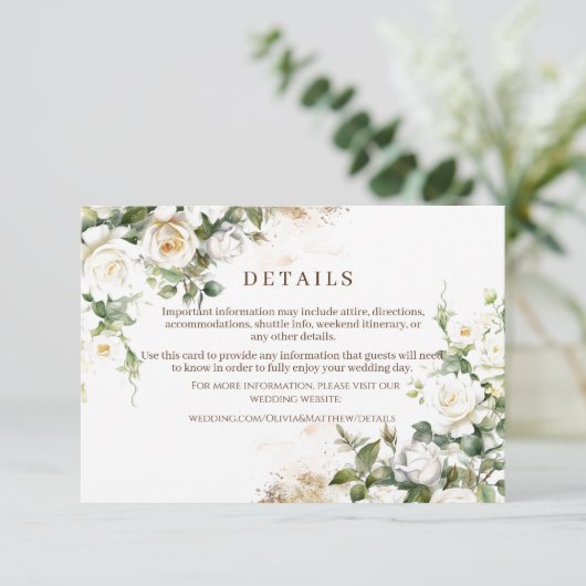 ホワイトロー結婚ズのエレガントフローラ エンクロージャーカード (スタンド正面)