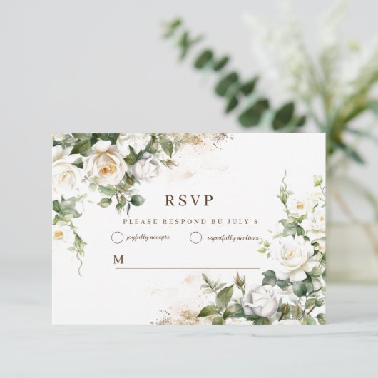 ホワイトロー結婚ズのエレガントフローラ 出欠カード (スタンド正面)