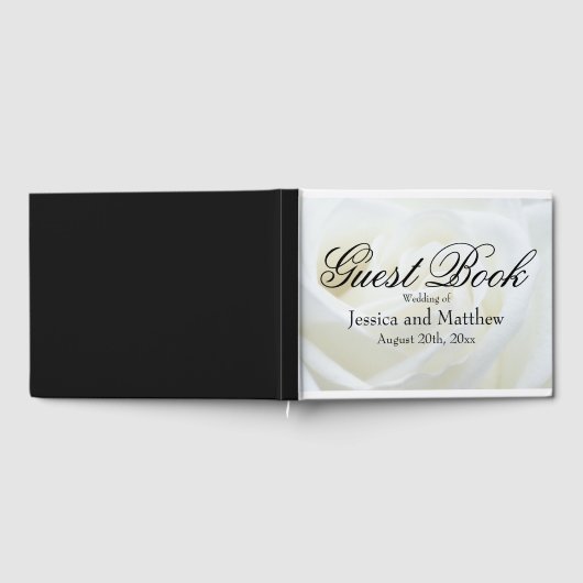 ホワイトロ伝統的スパーソナライズされた結婚ズ ゲストブック (全面)