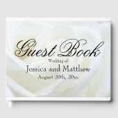 ホワイトロ伝統的スパーソナライズされた結婚ズ ゲストブック (正面)