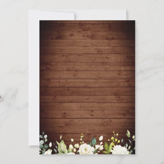 ホワイトロ素朴ーズウッドランタンウォーター結婚カラー 招待状 (裏面)