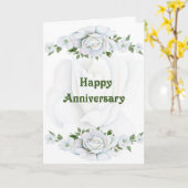 ホワイトロ結婚ローズ付きかわいらしの記念日カード カード (黄色い花)