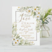 ホワイトワイルドフラワーブライダルシャワーブライダル招待状 招待状 (スタンド正面)