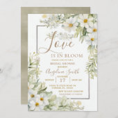 ホワイトワイルドフラワーブライダルシャワーブライダル招待状 招待状 (正面/裏面)