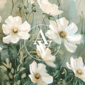 ホワイトワイルドフラワー絵を描ズ春草原 ポスター