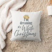 ホワイトワインのクリスマス デコレーションを夢見て クッション (ブランケット)