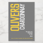 ホワイトワインイエローグレーワインメーカー文字ミニ ワインラベル (シングルラベル)