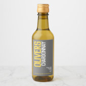 ホワイトワインイエローグレーワインメーカー文字ミニ ワインラベル (正面)