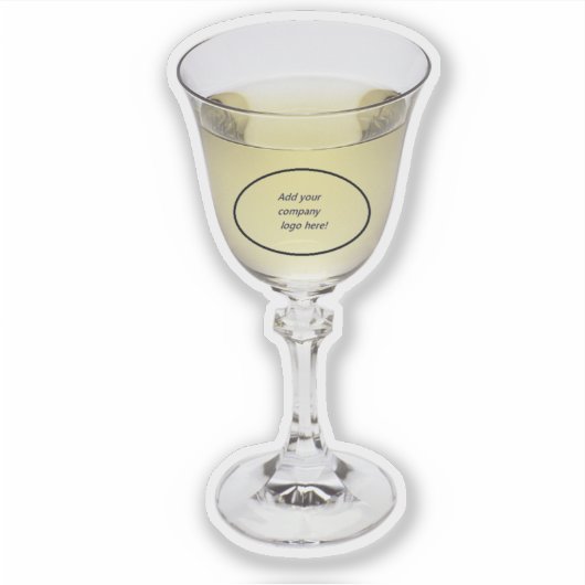 ホワイトワインカスタムデカールカットのロゴ付きシール シール (正面)