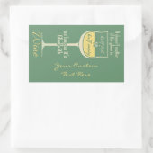 ホワイトワイングラスカスタムシール 長方形シール (バッグ)