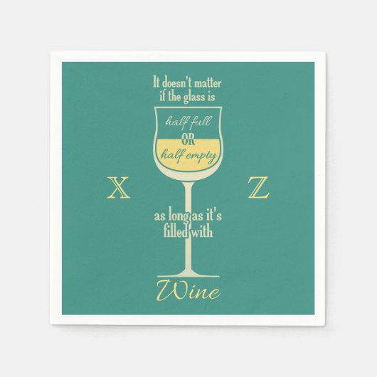 ホワイトワイングラスカスタム紙ナプキン スタンダードカクテルナプキン (正面)