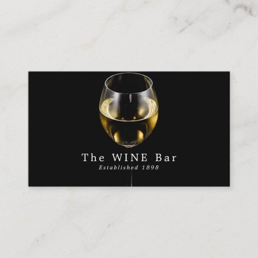 ホワイトワイングラス、ワインバー/ワイナリー 名刺 (正面)