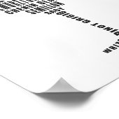 ホワイトワインタイポグラフィアートin白黒 ポスター (角)