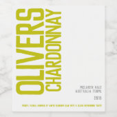 ホワイトワインブティックグリーン文字カスタムワインラベル ワインラベル (シングルラベル)