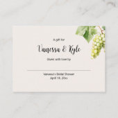 ホワイトワインボトル表示ブライダルシャワーラベル エンクロージャーカード (裏面)