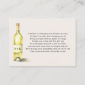 ホワイトワインボトル表示ブライダルシャワーラベル エンクロージャーカード (正面)