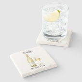 ホワイトワインラバーコースター ストーンコースター (横)